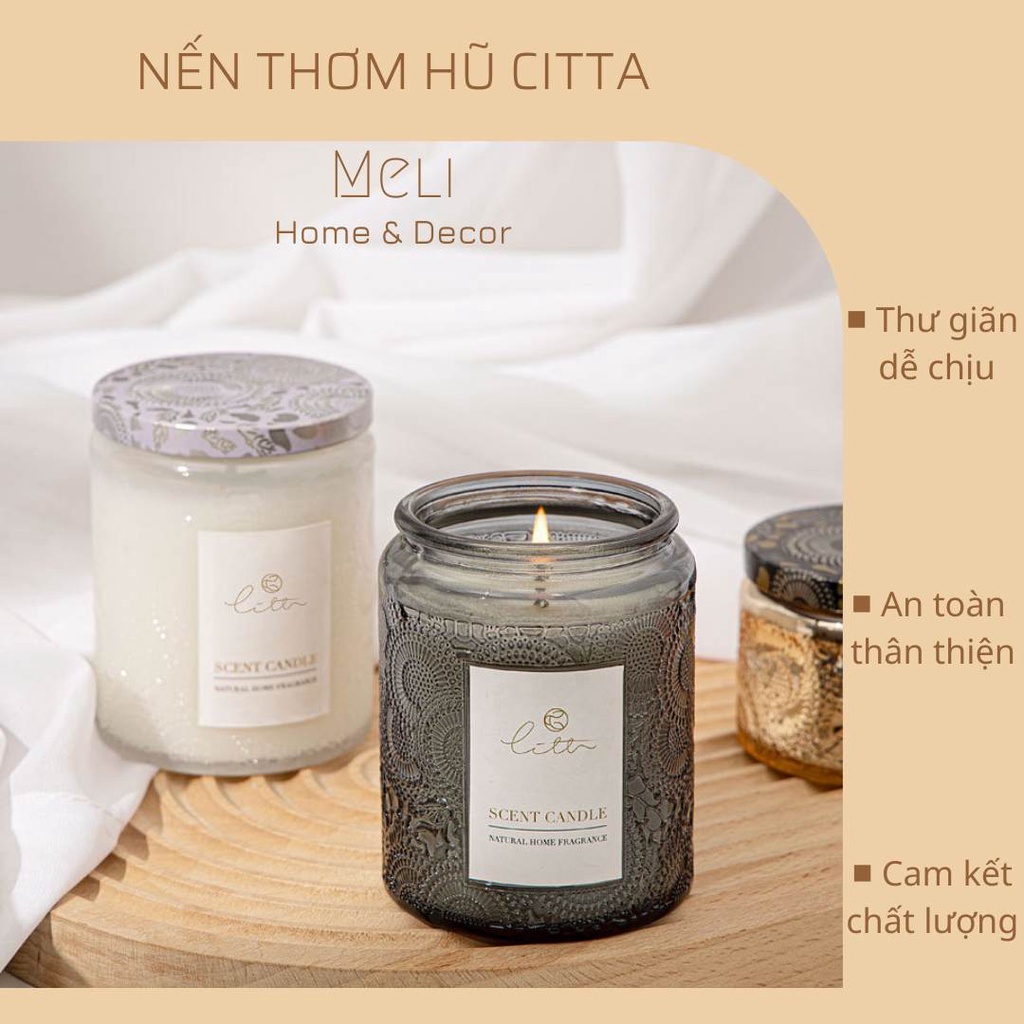 Nến Thơm Citta Hũ Thủy Tinh Mùi Hương Thư Giãn