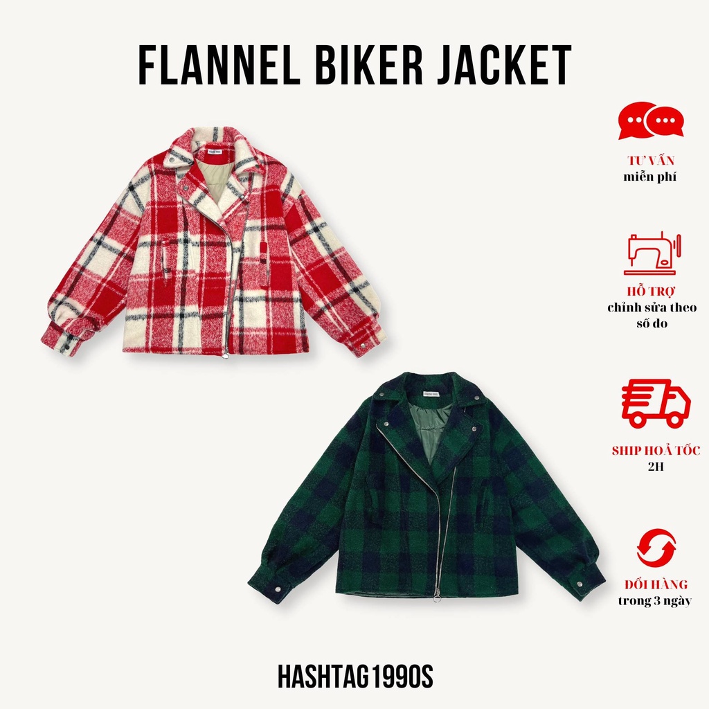 Áo Khoác Biker Dạ - FLANNEL BIKER JACKET
