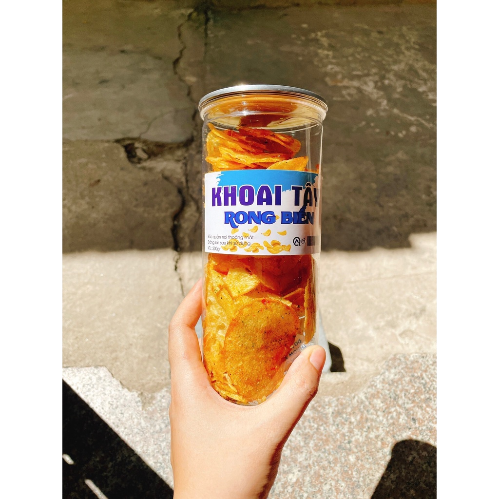 Snack khoai tây đà lạt 200gr, Snack khoai tây 4 vị mắm ớt, rong biển, phô mai, trứng muối  thơm ngon giòn giụm