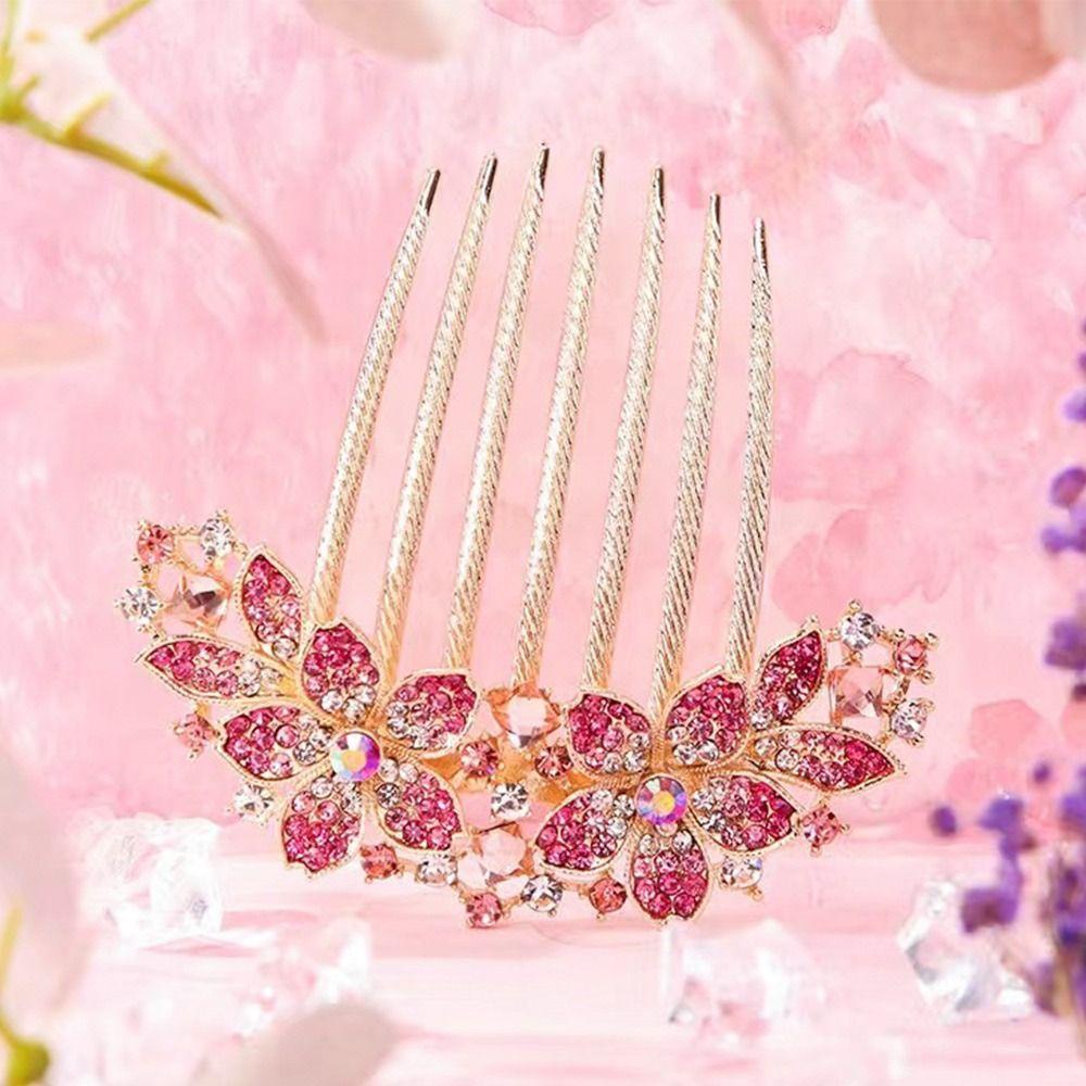 MELODG 1 Lược Cài Tóc Hình Hoa Đính Đá Xinh Xắn Cho Nữ