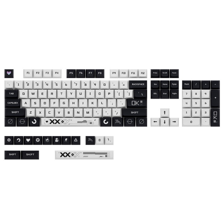 Keycap XDA Trắng Đen