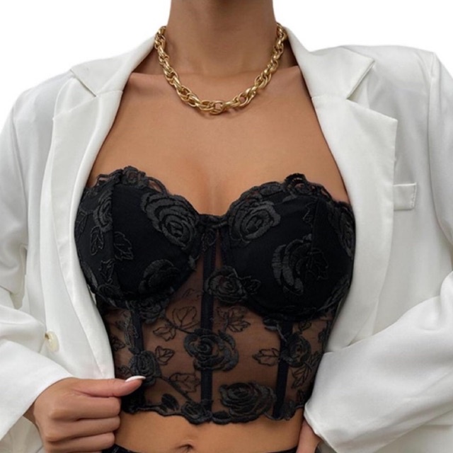 Pass áo ren thêu hoa sexy