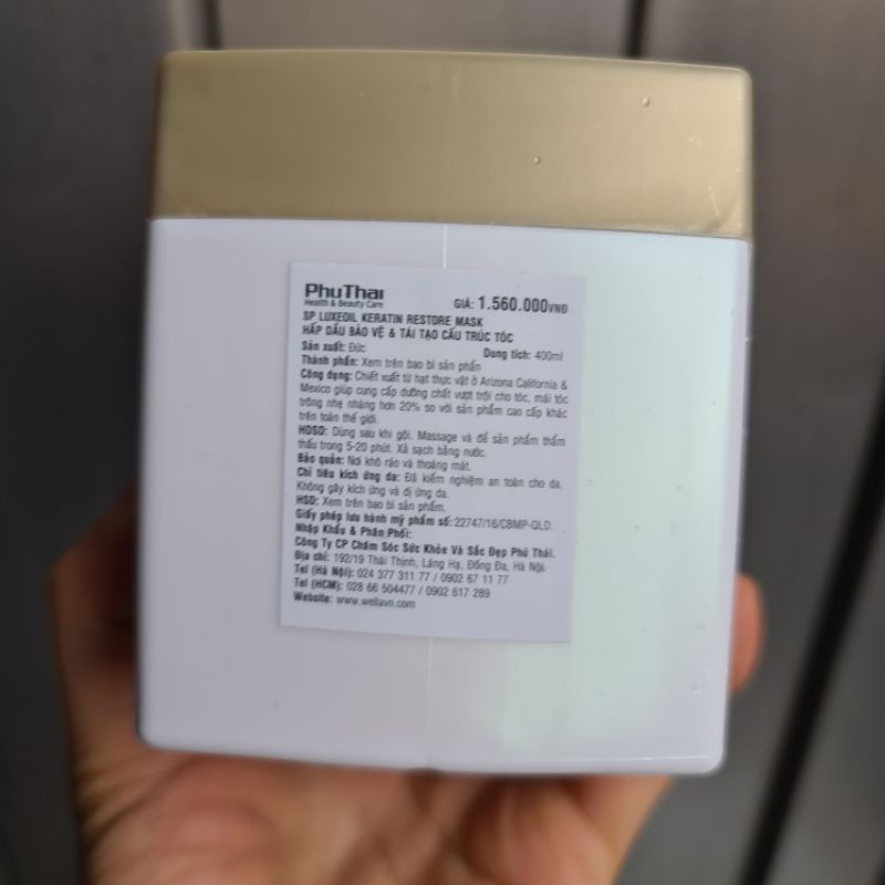 MẶT NẠ TÓC SP WELLA LUXEOIL KERATIN RESTORE MASK 150ML - 400ml