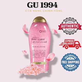 Sữa tắm tẩy tế bào chết ogx muối và hoa hồng