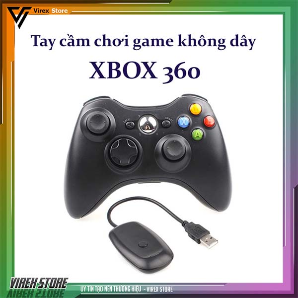Tay Cầm Chơi Game không dây Xbox 360 Có Rung -Tay cầm không dây chơi fifa online4 full skill cho PC/ Laptop/ TV