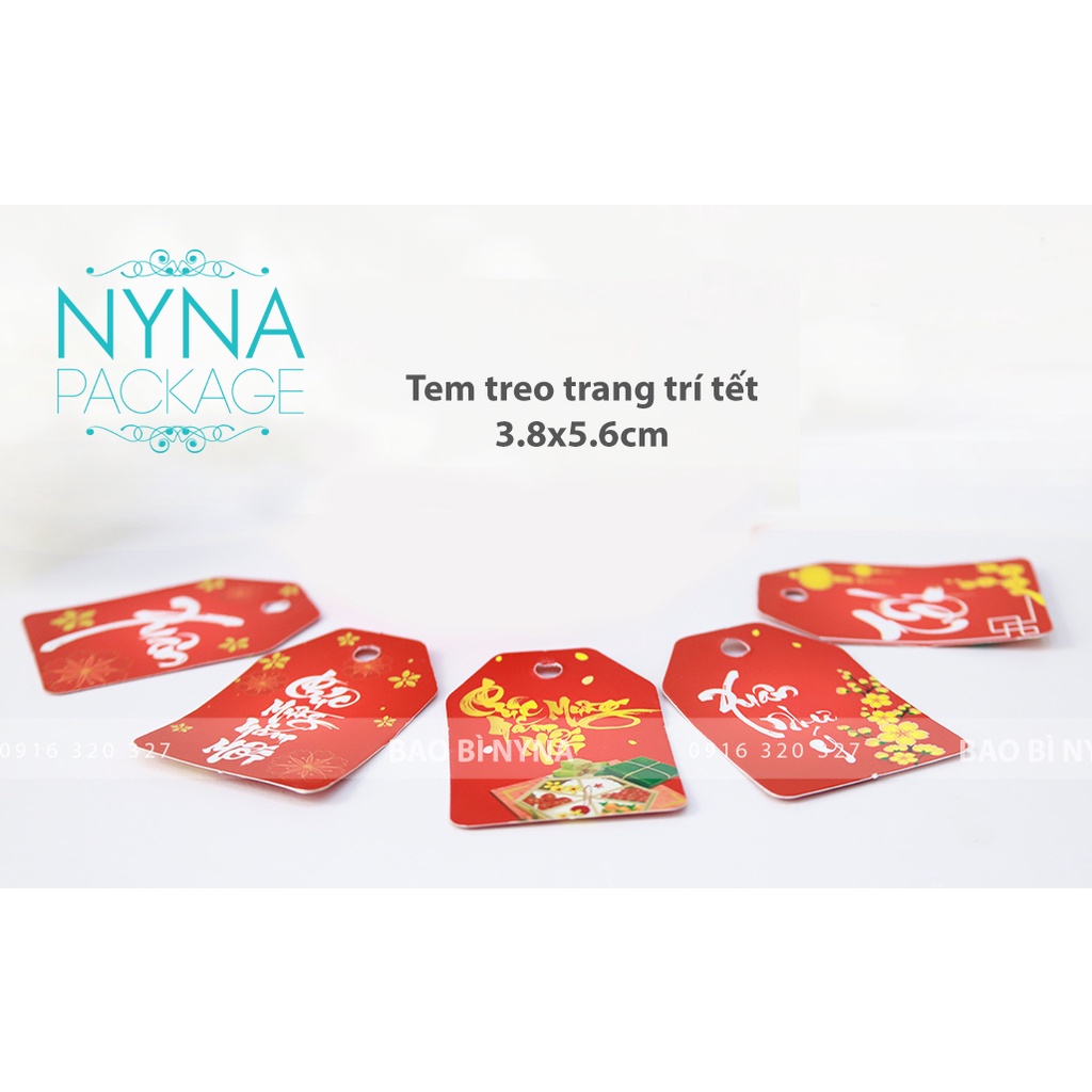100 cái Tem treo tết hình chữ nhật