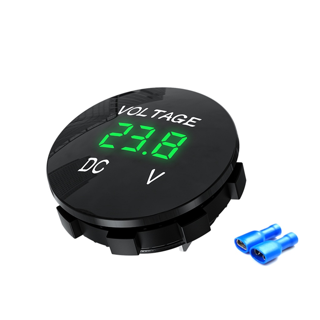 Vôn Kế Kỹ Thuật Số DC 12V 24V Chống Thấm Nước Có Đèn Báo Hiệu Dành Cho Xe Hơi / Xe Máy