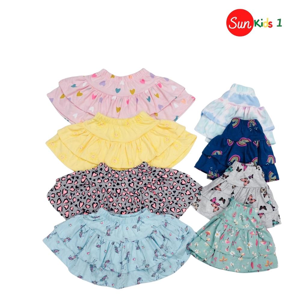 Chân váy bé gái size 3-11 tuổi, chân váy cho bé 2 tầng, chất cotton mềm mát có quần đùi trong - SUNKIDS1