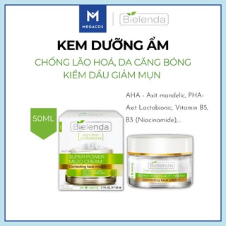Kem dưỡng da dầu mụn, giảm lão hóa BIELENDA super mezo [XANH LÁ] 50ml