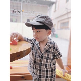 Set vest đùi kẻ xuất hàn bé trai
