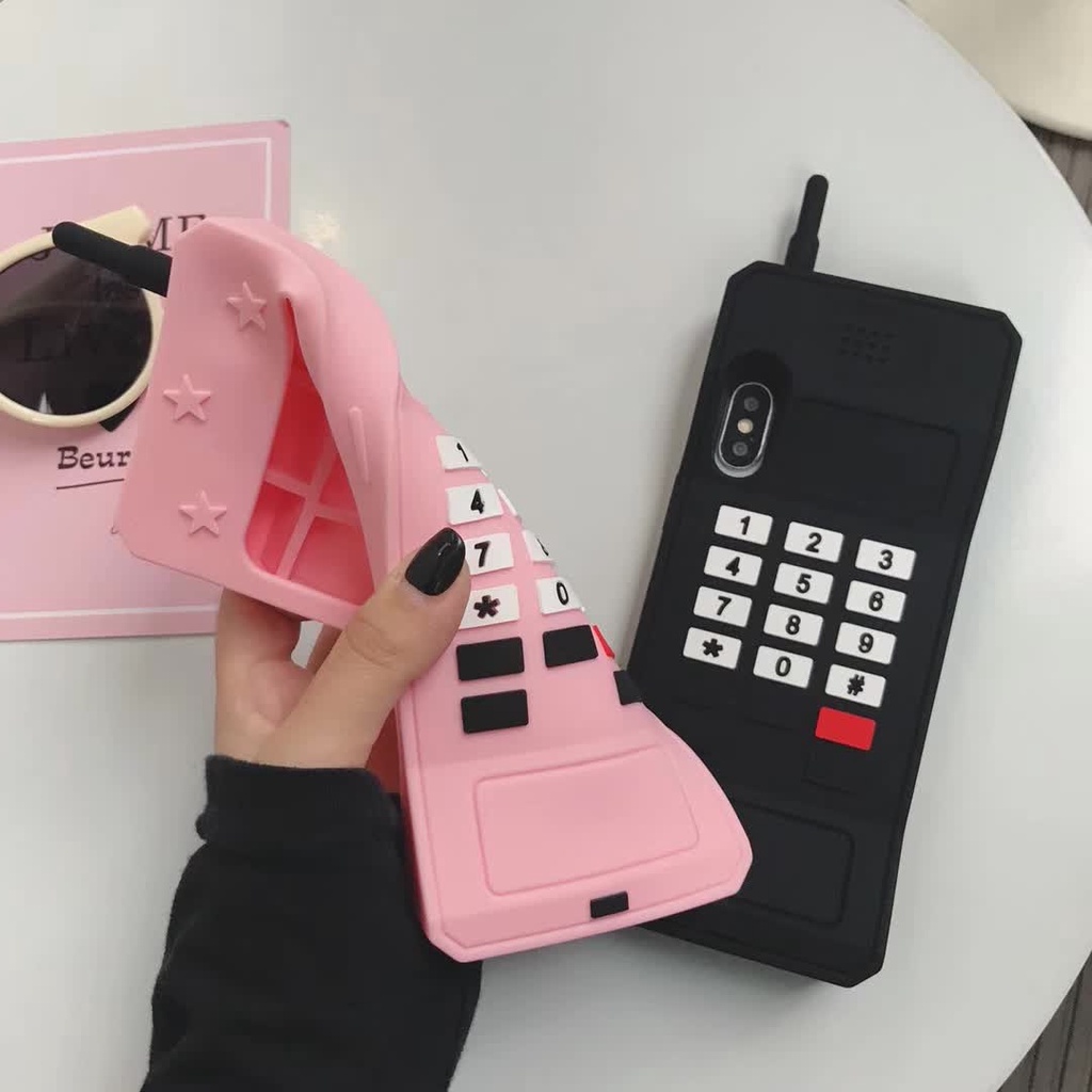 Ốp Điện Thoại Silicon Mềm Chống Sốc Họa Tiết 3D Phong Cách Retro Cho iPhone 14 / 13 / 12 / 11 / X / 8 / 7P