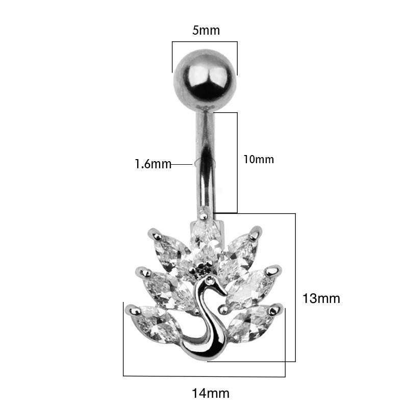 Khuyên rốn đá Thiên Nga sáng lấp lánh
