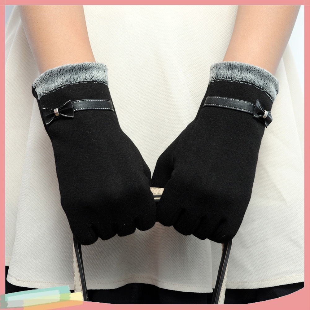 Đôi găng tay nhung thiết kế ấm áp thời trang cho nữ