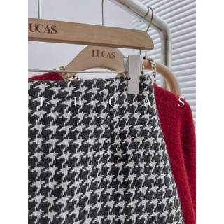 Chân váy kẻ rích rắc dáng a ngắn basic