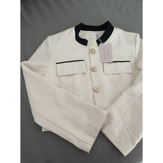 Áo dạ croptop be cúc thanh lý
