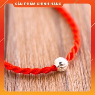 Vòng tay chỉ đỏ bi bạc may mắn