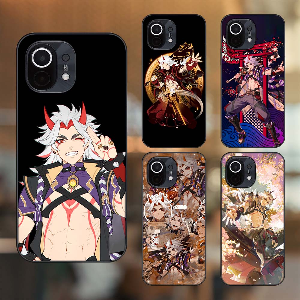 Ốp lưng Xiaomi Mi 11 viền đen in hình Arataki Itto Genshin Impact