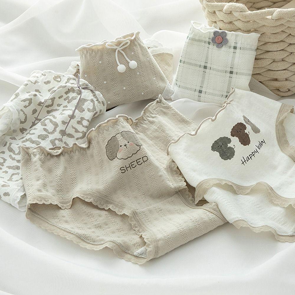 Quần Lót Cotton Lưng Vừa In Họa Tiết Da Báo Hoạt Hình