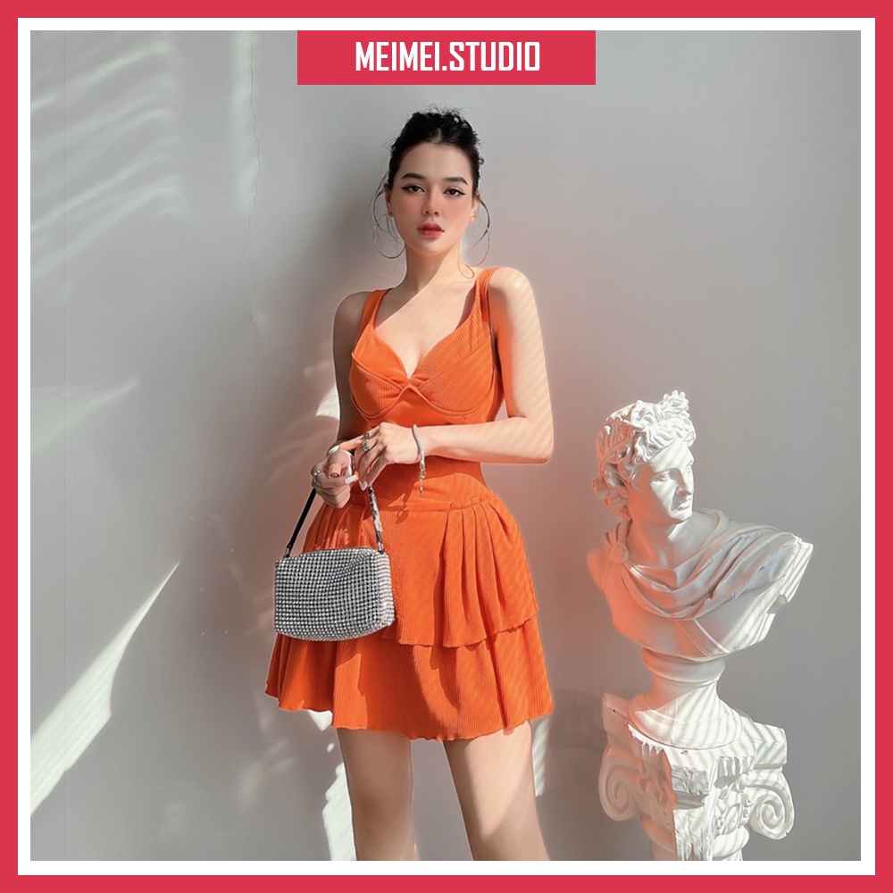 Váy Hailey cúp ngực - Đầm 2 dây bản to ôm eo, chất len tăm co giãn thoải mái | XKV22 | Meimei Studio