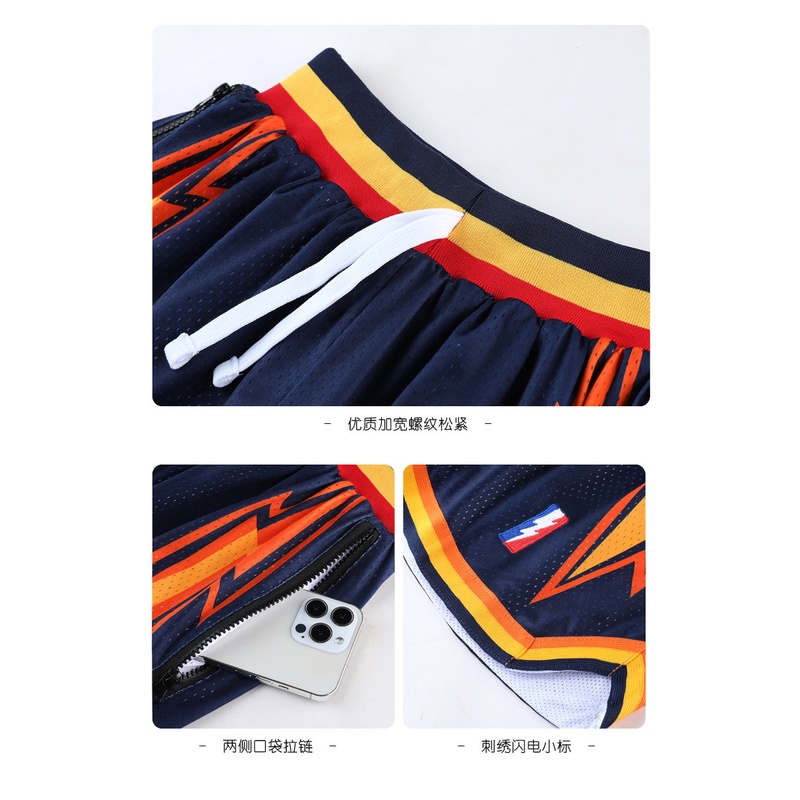 Quần Short Thể Thao Hai Lớp Phối Lưới Có Khóa Kéo Phong Cách Retro Đường Phố Cho Nam Nữ