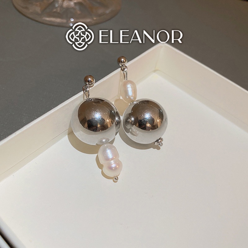 Bông tai nữ Eleanor Accessories bất đối xứng gắn ngọc nhân tạo phối bi phụ kiện trang sức độc đáo