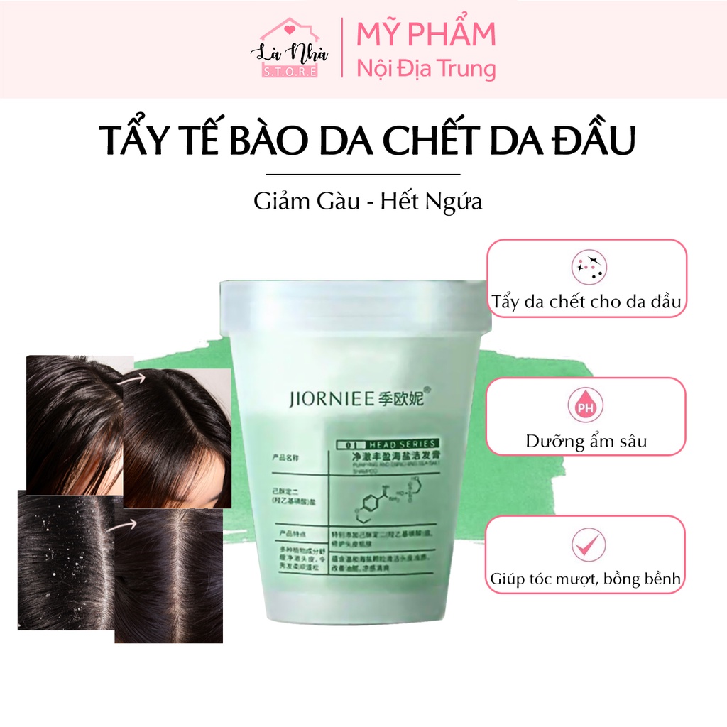 Tẩy tế bào da chết da đầu Jiorniee, kem chăm sóc tóc tại nhà, tẩy tbc làm sạch sâu, kiểm soát dầu nhờn, giảm gầu ngứa.