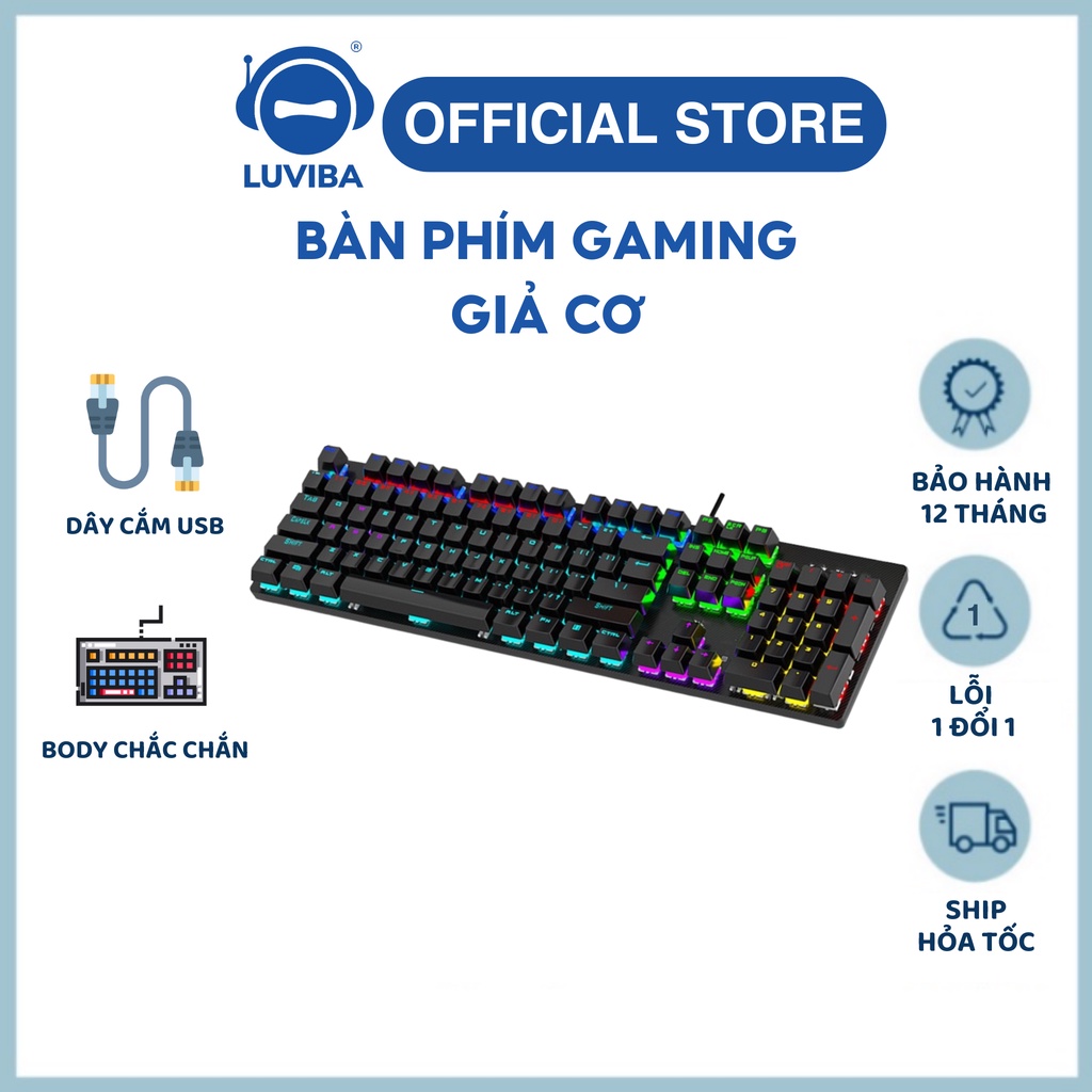 Bàn phím cơ giá rẻ LED TOMATO Gaming RGB máy tính bàn có dây LUVIBA S220