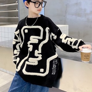 Áo sweater dệt kim dáng rộng thoải mái thời trang cho bé trai 3-15 tuổi 110 - ảnh sản phẩm 9