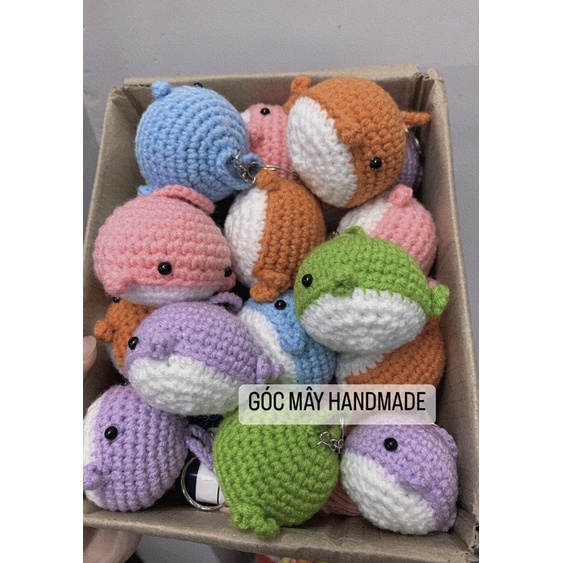 Móc khoá hình cá voi bằng len  - Đồ Handmade