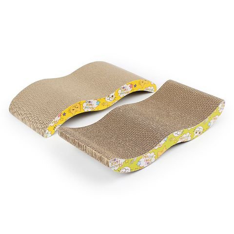 Bàn cào móng lượn sóng cho mèo - Bàn cào móng chữ M mèo giúp mèo xả stress và mòn bớt móng