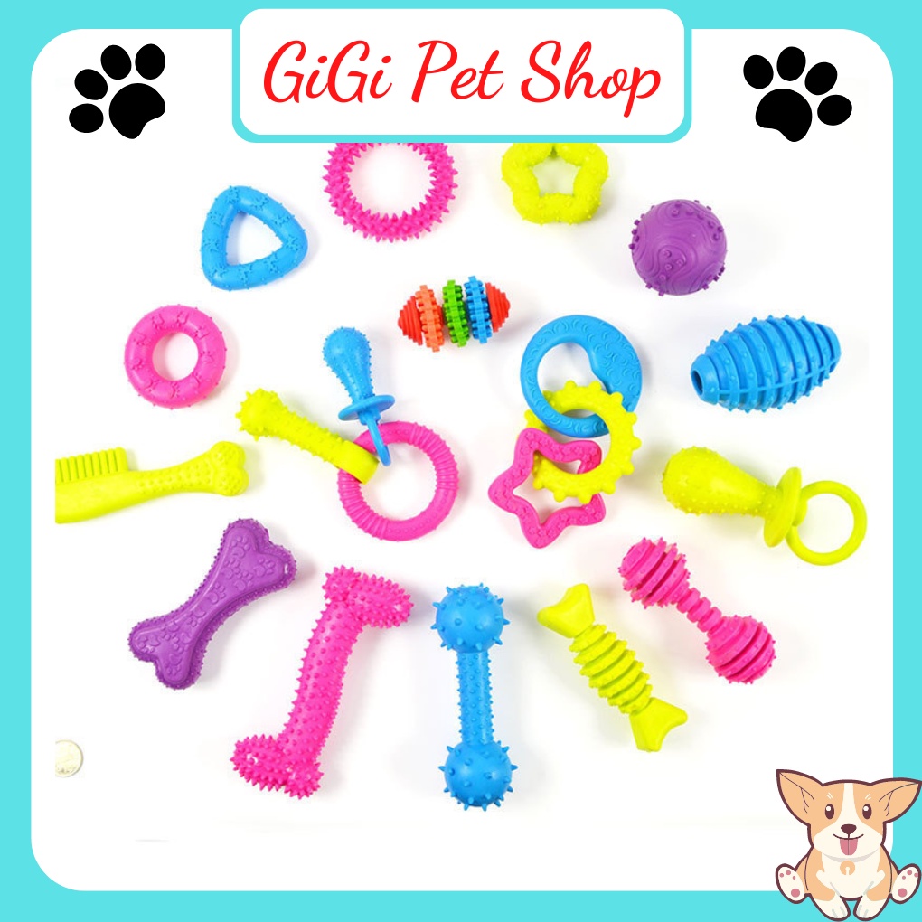 Đồ chơi thú cưng cao su nhiều hình cho chó mèo tập cắn vờn giảm stress phụ kiện giá rẻ - GiGi Pet Shop