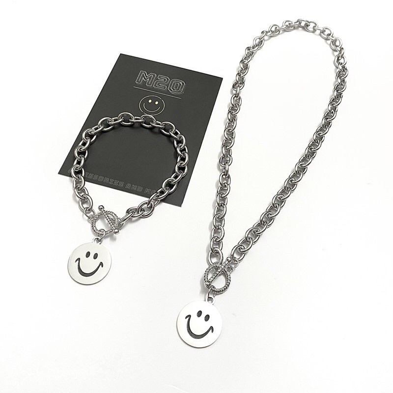 Dây Chuyền Mặt Cười Thép Titan Chống Gỉ, Vòng Cổ Smile M20store Kiểu Dáng Đơn Giản Dễ Phối Bền