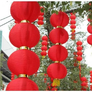 Đèn Lồng Vải Đỏ trang Trí Lễ Tết, khu du lịch, trường học, nhà Chùa chúc mừng năm mới ( Có Tua Rua)