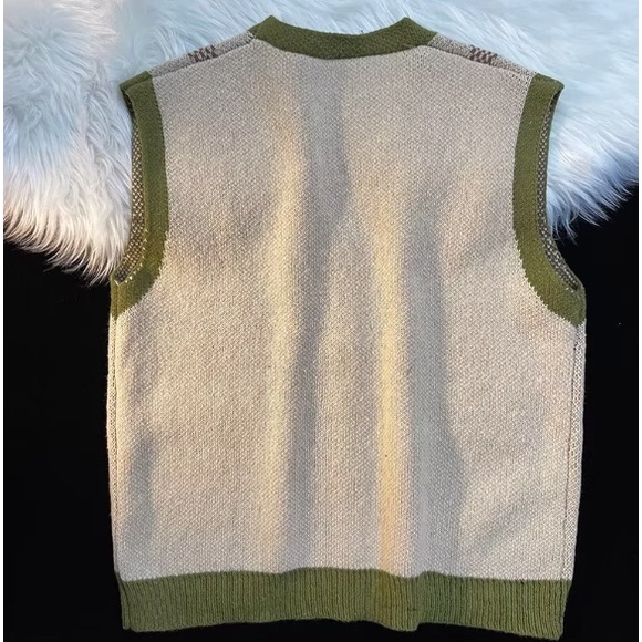 Áo len nữ Áo len dệt kim  áo Dệt Kim Sát Nách Dáng Rộng Kiểu vintage Nhật Bản Cá