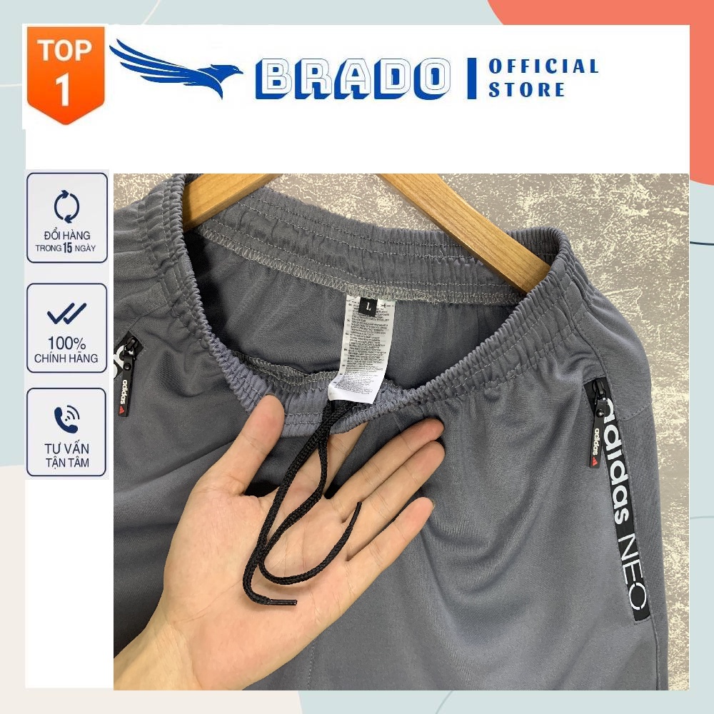 Quần Short, Quần Đùi 𝐀.𝐃𝐈𝐃𝐀𝐒 Thể Thao Nam Cao Cấp, Túi Khóa Chống Nước, Chất Vải Poly 2 Da Nhập Khẩu Co Giãn 4 Chiều