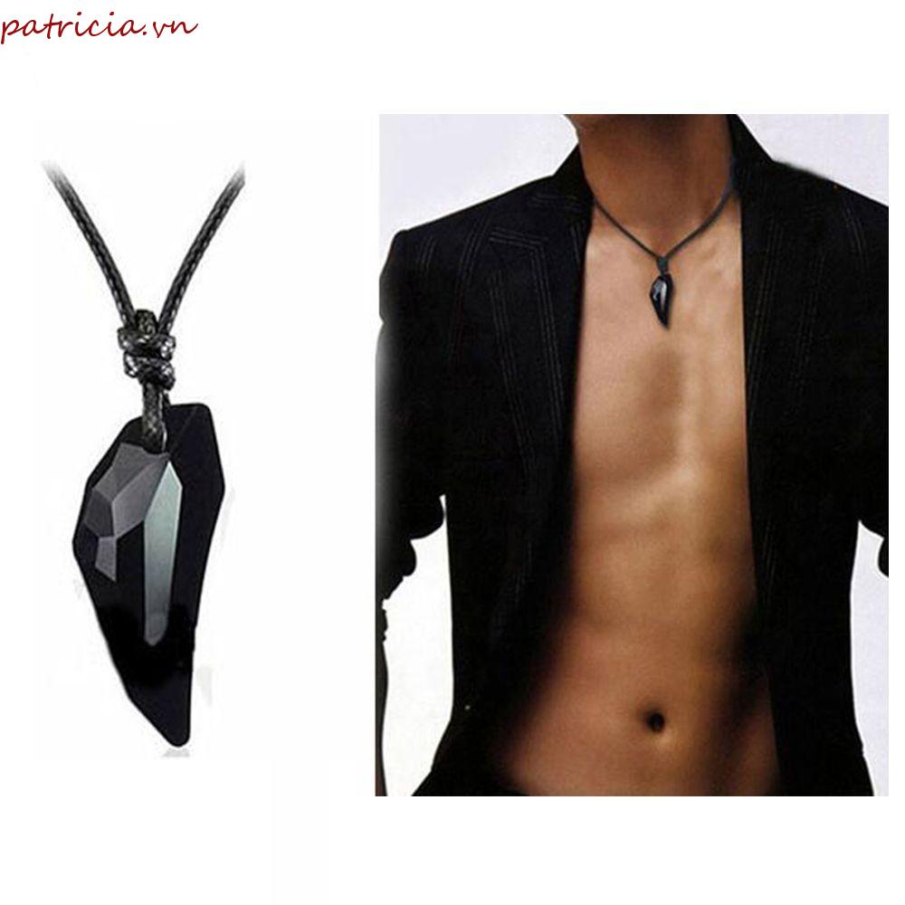Áo Thun Đen Đính Đá Sapphire Phong Cách Áo Úc|1 Vòng cổ Mạ Vàng 18K Mặt Răng Sói Thời Trang Chất Lượng Cao