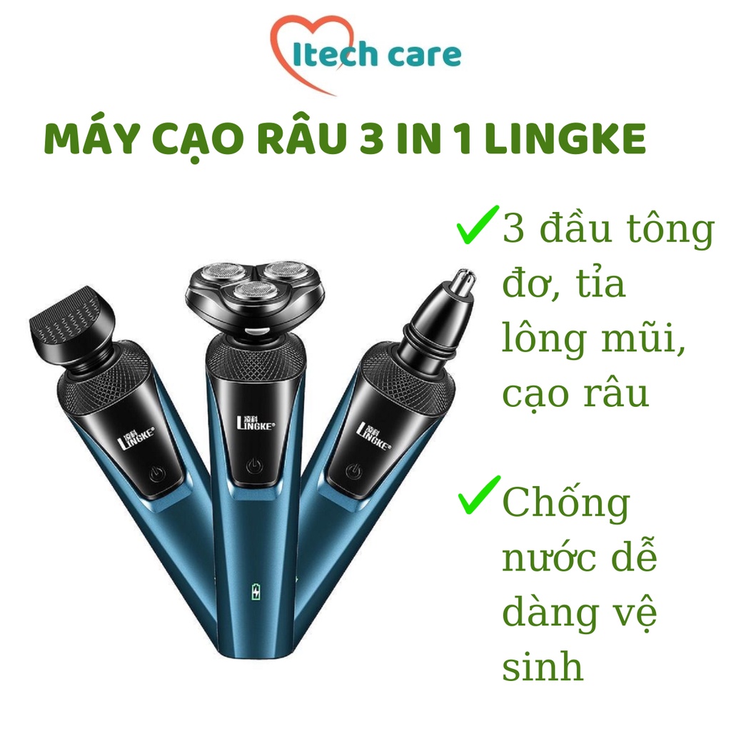 Máy cạo râu dao cao râu điện đa năng tốt nhất cho nam hàng chính hãng LINGKE bảo hành 6 tháng tại Itechcare shop