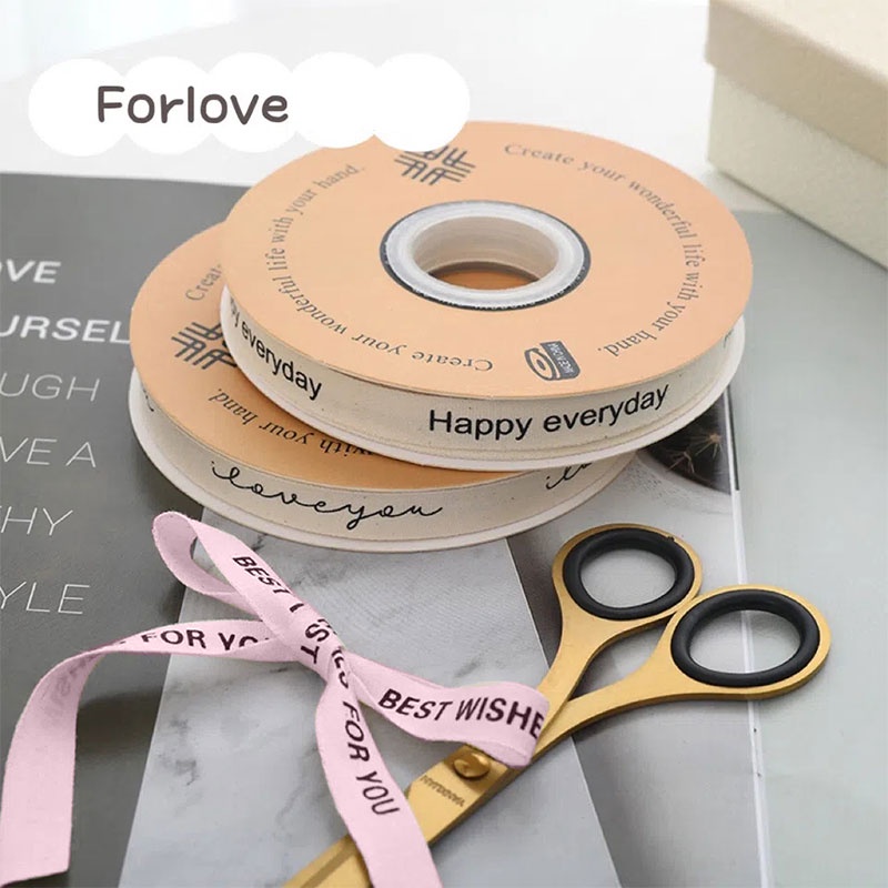 Cuộn Dây Ruy Băng In Chữ Happy Birthday Trang Trí Bó Hoa 1M