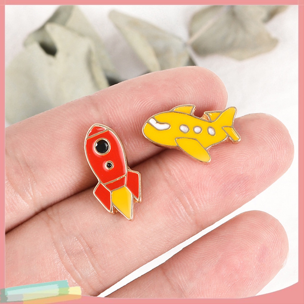 Ghim cài áo hình đĩa bay UFO tráng men đáng yêu