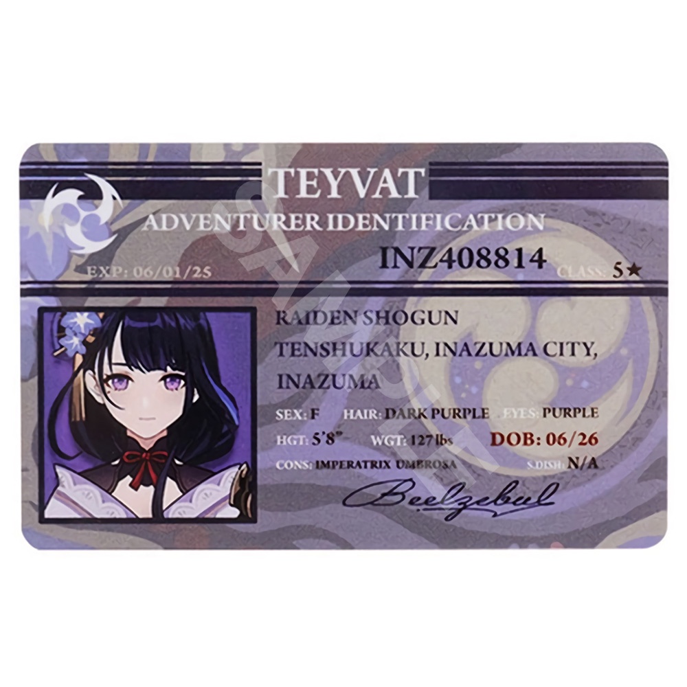Ảnh thẻ in hình game GENSHIN IMPACT ver ID card bo góc viền 5*8cm anime chibi xinh xắn sưu tầm