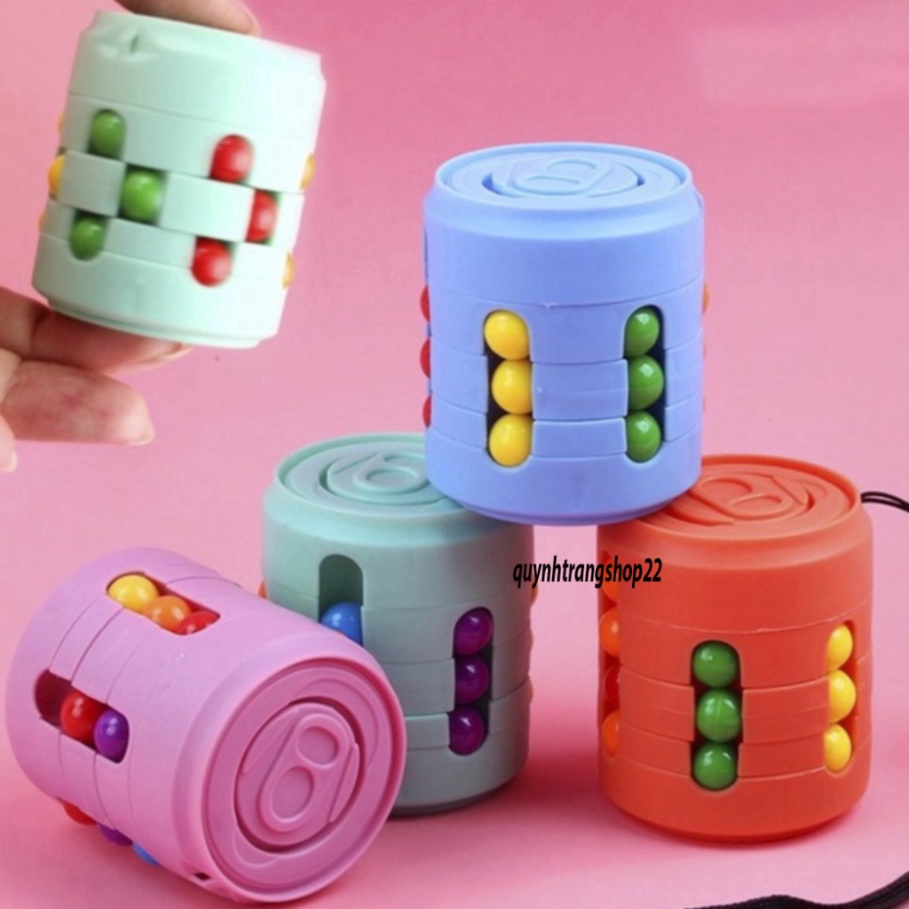 Rubik Spinner Bi Lon Nước Ngọt, Rubik Biến Thể xoay Hình Hạt Đậu yêu thuật Cho Bé, Rubic Magic Bean Đẹp Mắt, Xoay Trơ