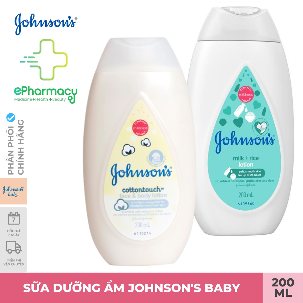 Sữa dưỡng thể Johnson's Baby - Sữa dưỡng ẩm toàn thân Johnson's Baby Lotion cho bé [200ml]