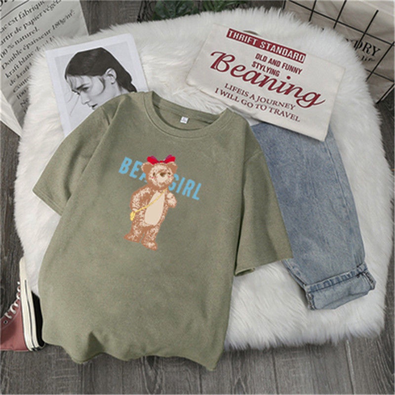 Áo thun SUXI tay ngắn cổ tròn in họa tiết thời trang cho nữ