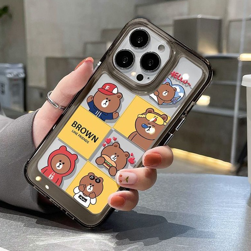 Ốp Điện Thoại TPU Mềm Trong Suốt Chống Sốc In Hình Gấu Nâu Cho IPhone 11 14 Pro Max 13 12 Pro XS Max X XR 7 8 6 6S Plus