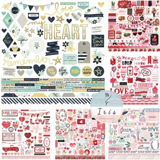 Sticker họa tiết chưa cắt chủ đề tình yêu dùng trang trí Love Box, Khung ảnh 3D