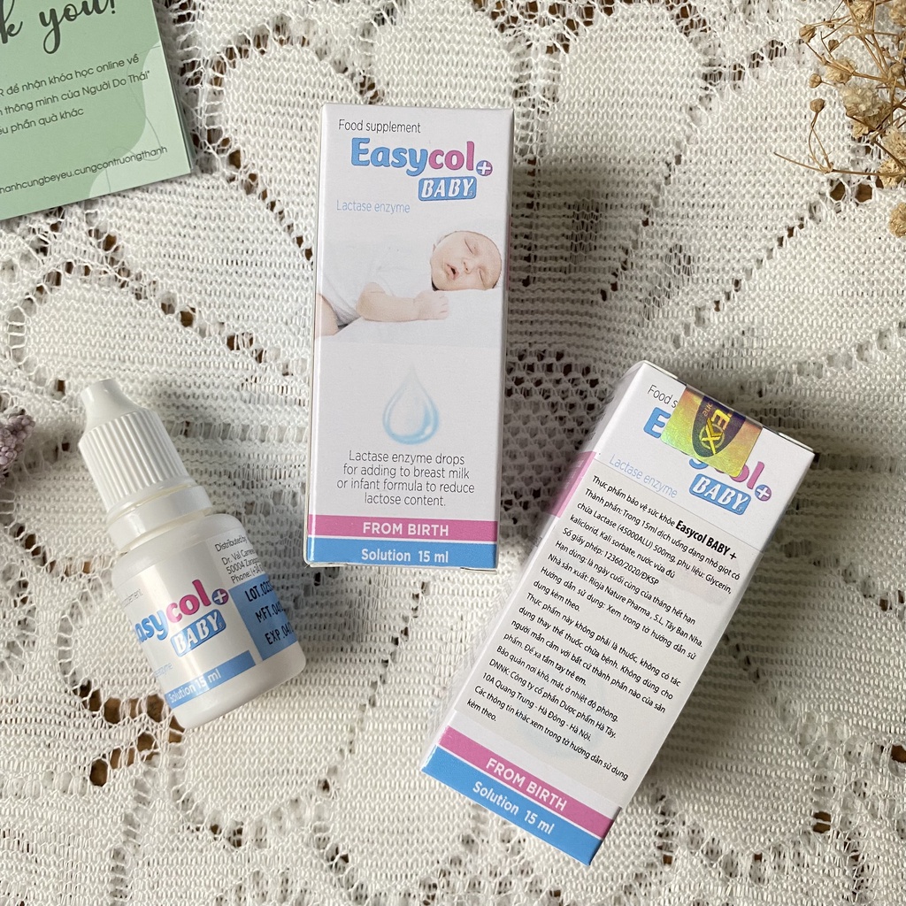 Enzym Lactase Easycol Baby cho trẻ, Men tiêu hóa, Siro bổ sung Enzyme giảm nôn trớ khóc đêm_Hàng nhập khẩu Chính hãng