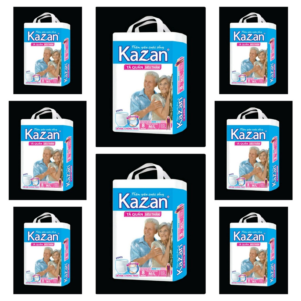 Bộ 8 bịch tã quần kazan người già M/L8 ( 65-125cm )