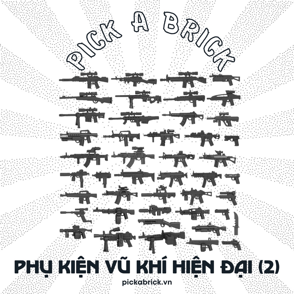 Phụ kiện nonlego Vũ Khí hiện đại (2) lego SWAT - Đồ chơi lắp ráp mô hình phụ kiện SWAT Minifigures Quân đội lính MOC