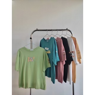 Áo thun nữ tay lỡ form rộng, Freesize chữ nỗi