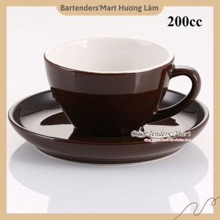 Tách cappuccino bằng sứ yami chuẩn wbc 200cc màu nâu